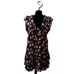 New Look UK Black Flower Print Dress Size 8/US